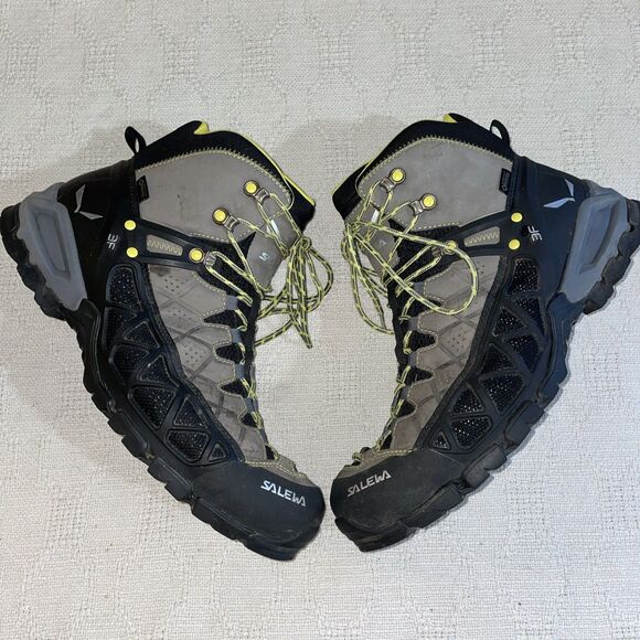 Salewa Men’s Hiking Boots Size 12 M Black Gray Mountains Trails Activewear - Picture 1 of 12